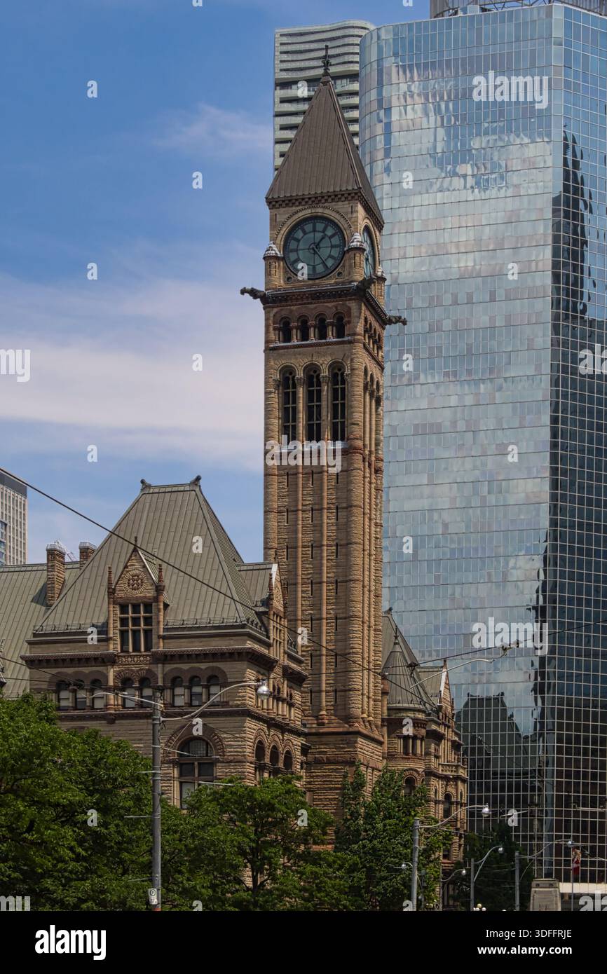 Old City Hall Clock Tower, Toronto, Ontario, Canada Foto Stock