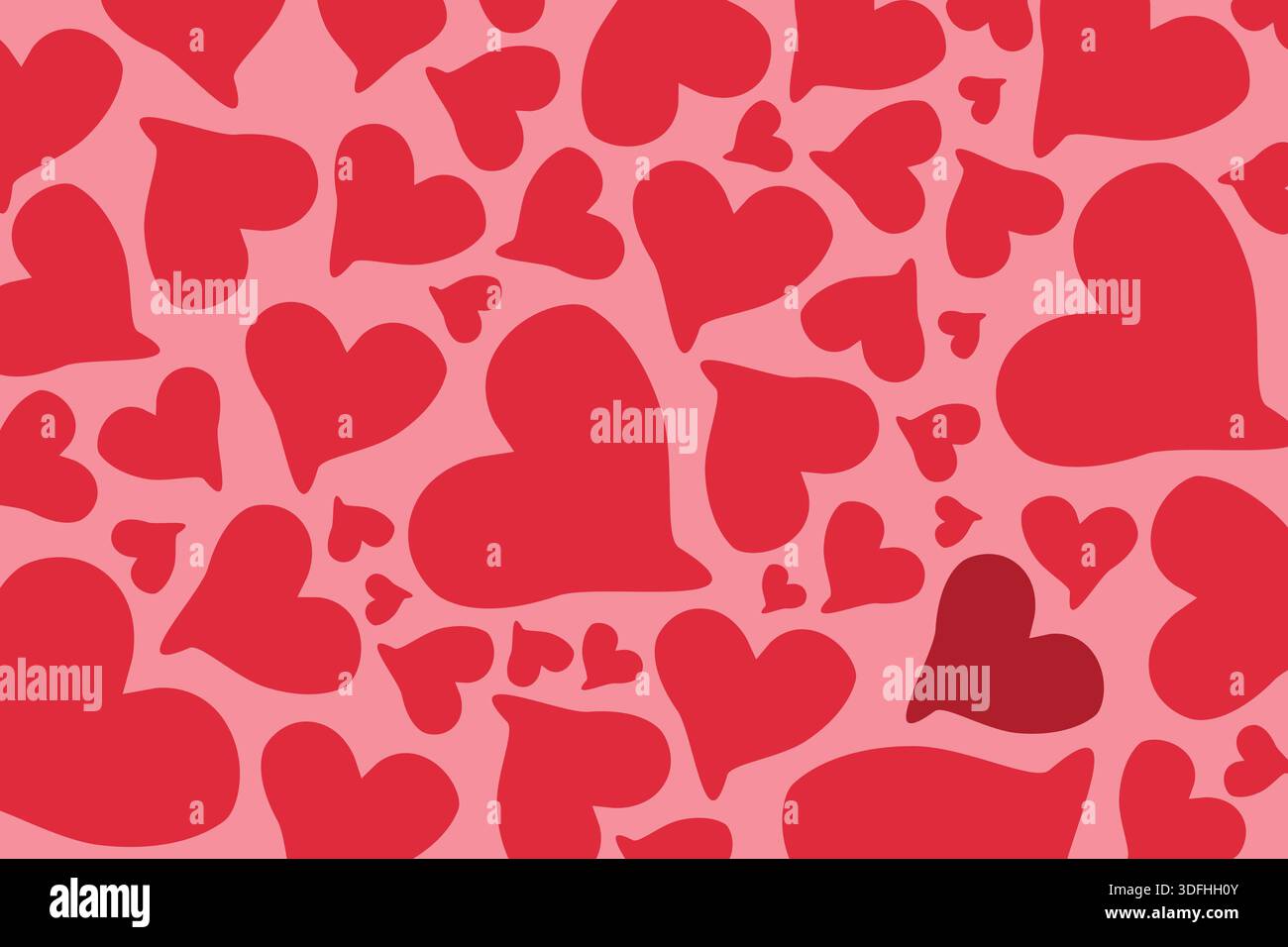 Romantico ornamento d'amore con elementi a cuore, per creare un'atmosfera calda ed elegante per San Valentino e matrimoni Illustrazione Vettoriale