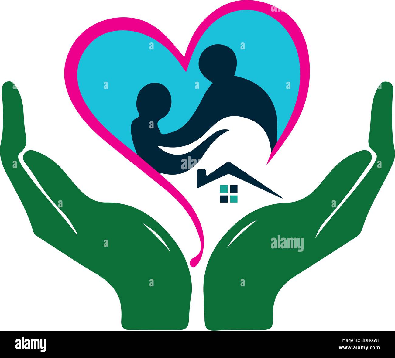 design del logo hand for man logo home hands up logo design Illustrazione Vettoriale