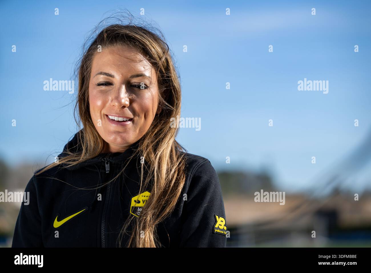 Alicante, Spagna. 13 gennaio 2026. La francese Pauline Ferrand Prevot del Team Visma-Lease a Bike nella foto durante la presentazione del Team Visma-Lease a Bike Cycling Team ad Alicante, Spagna, martedì 13 gennaio 2026. BELGA FOTO DAVID PINTENS credito: Belga News Agency/Alamy Live News Foto Stock