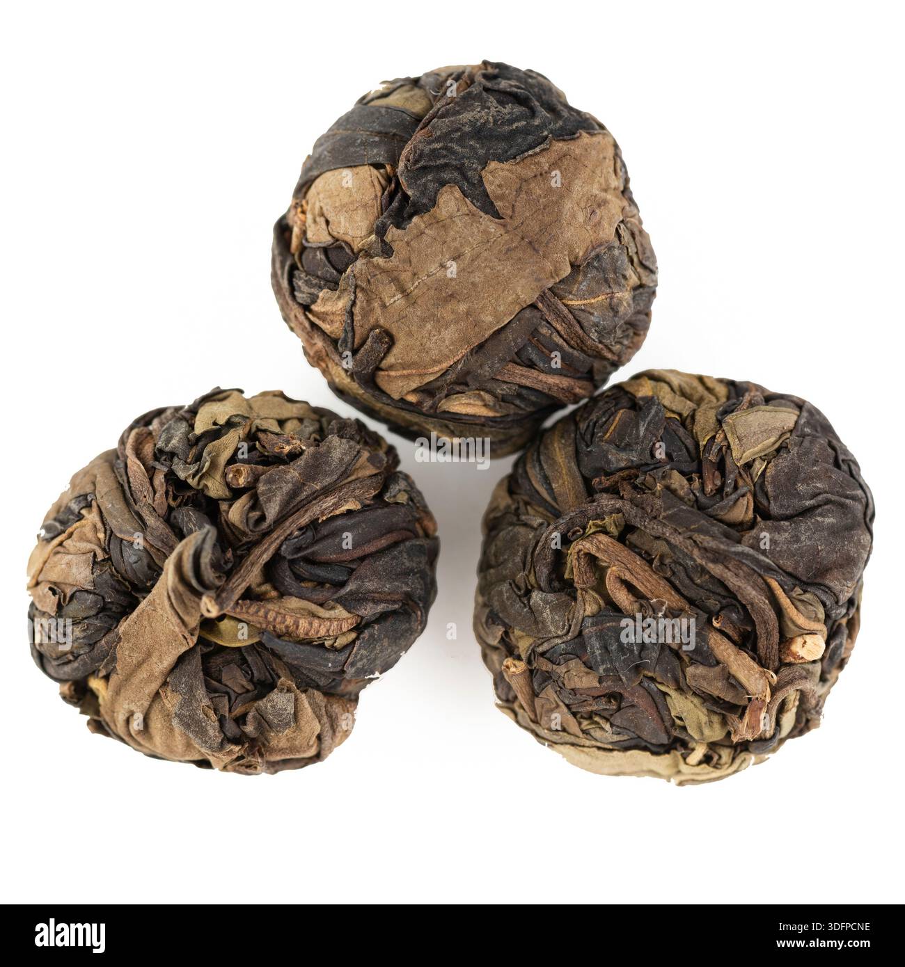 Yong De Wild Purple White Tea Dragon Balls isolato Foto Stock