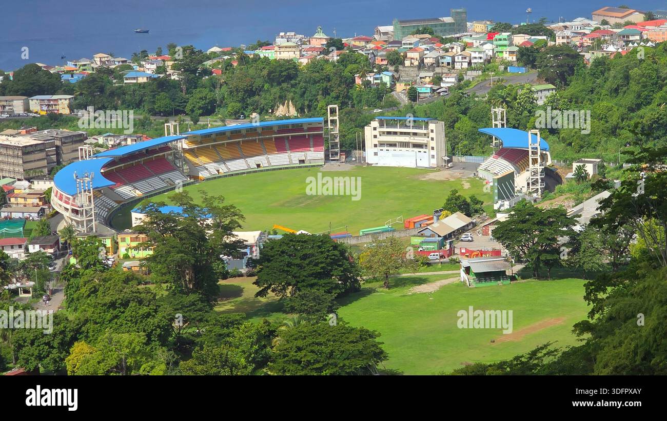 Windsor Park Sports Stadium a Roseau Dominica Windward Caribbean Island conosciuta come Nature Island 01.02.2026 Foto Stock