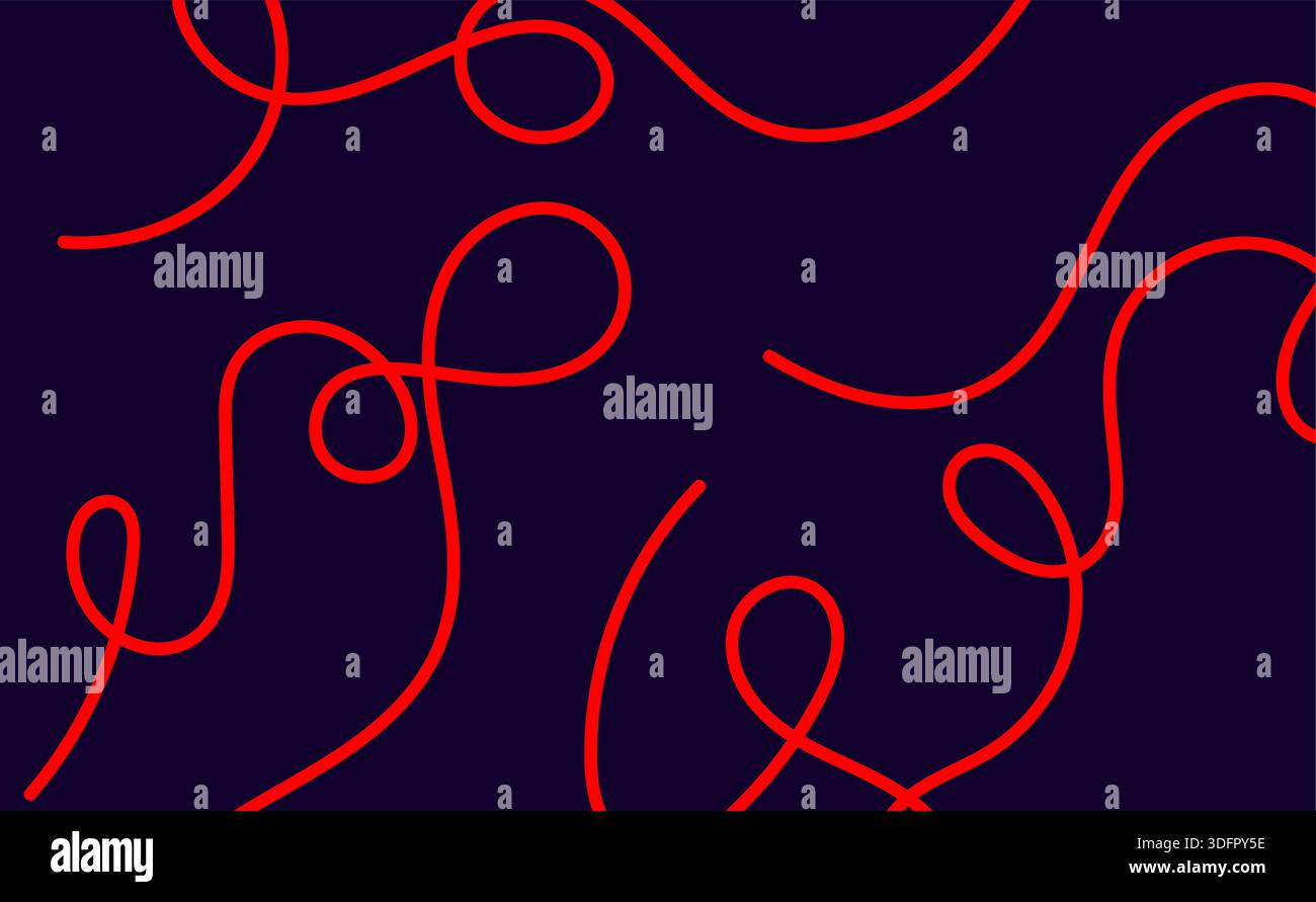 Collezione di linee a vortice colorate astratte con forme curve dinamiche Illustrazione Vettoriale