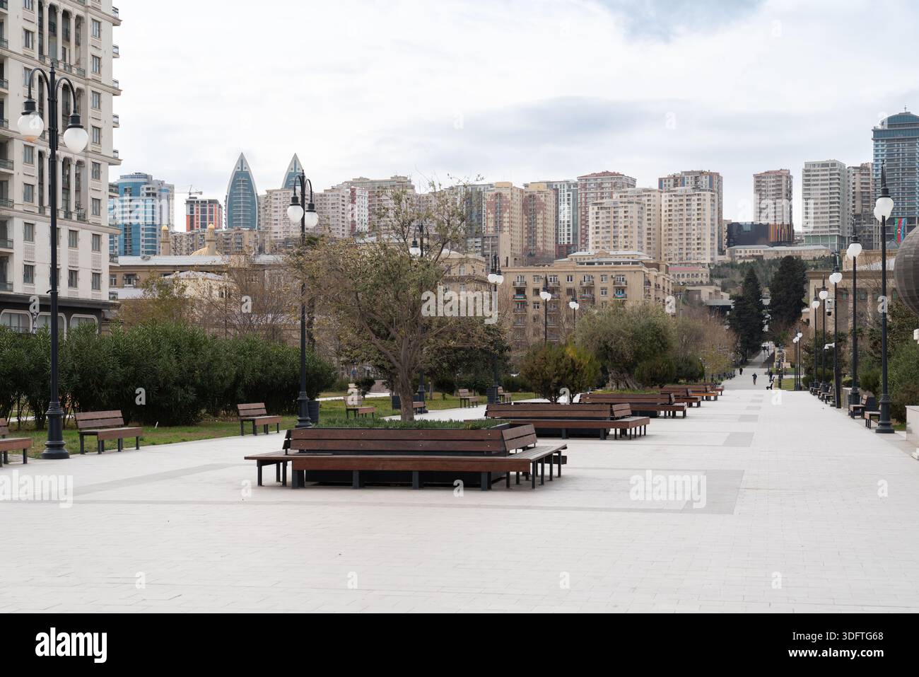 Parco invernale , parco urbano a Baku, Azerbaigian Foto Stock