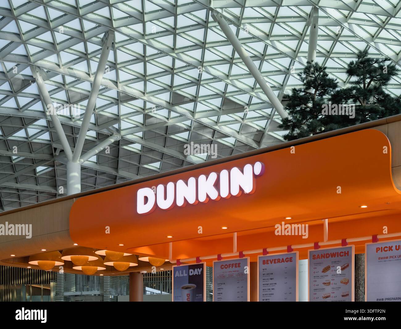 Aeroporto di Seoul Dunkin' Donuts, chiosco fast food Foto Stock