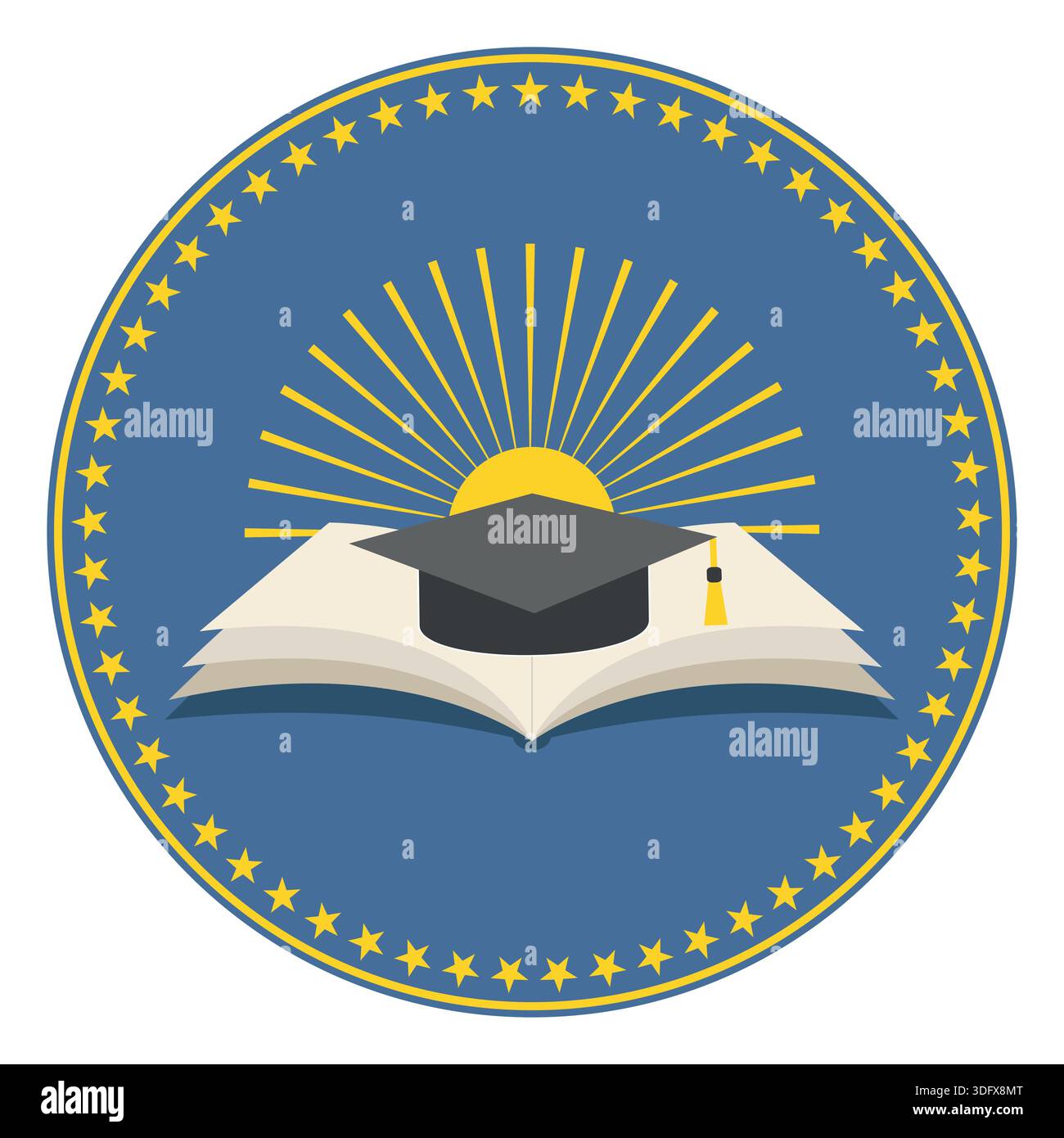 Illustrazione del concetto di istruzione. Libro aperto con lampadina su sfondo verde. Illustrazione Vettoriale