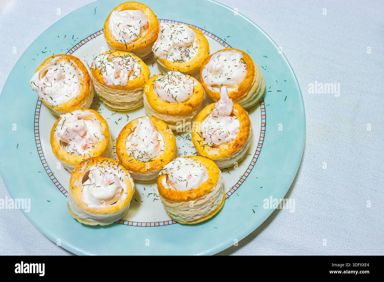Canapè con maionese e salsa di pesce. Foto Stock