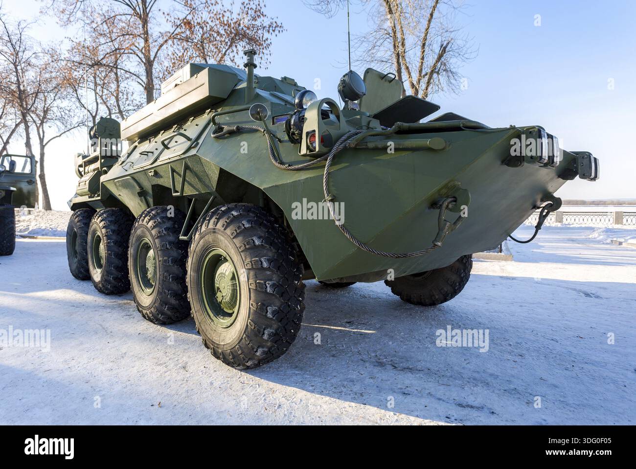 Samara, Russia - 27 Gennaio 2018: Il comando unificato-veicolo personale R-149MA1 dell esercito russo sulla base di BTR-80 Foto Stock