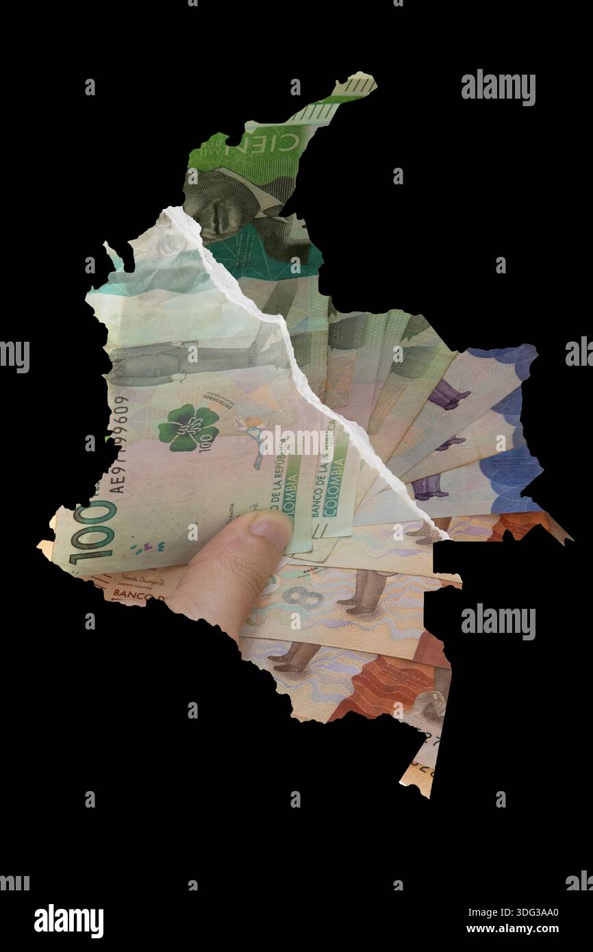 Cali, Colombia, 13 gennaio 2025. Colombia frammentata dal salario minimo e dalla disuguaglianza economica. Crisi salariale minima, disuguaglianza economica, e la c Foto Stock