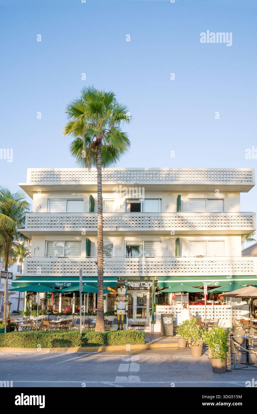 Ocean Drive District e Art Deco Buildings Miami Beach Stati Uniti d'America, Stati Uniti Foto Stock
