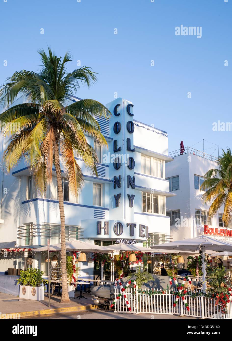 Ocean Drive District e Art Deco Buildings Miami Beach Stati Uniti d'America, Stati Uniti Foto Stock
