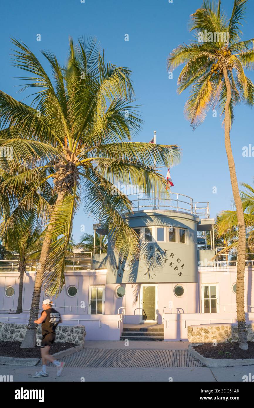 Ocean Drive District e Art Deco Buildings Miami Beach Stati Uniti d'America, Stati Uniti Foto Stock