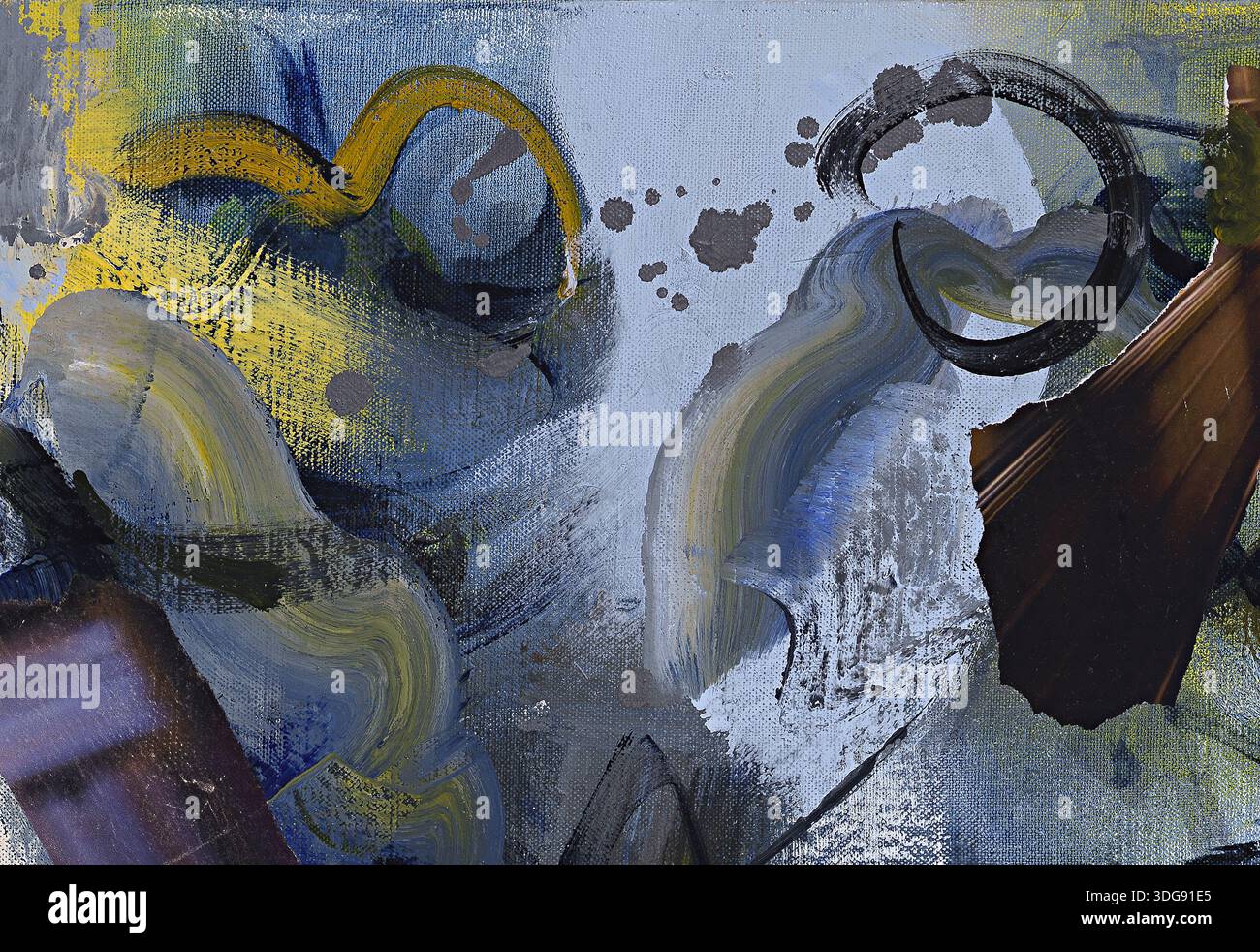 Collage dipingendo astrazione ispirata al desiderio di privacy della stampa di Marlon Brando, al centro ha citato: My Soul is a very Private Place Foto Stock