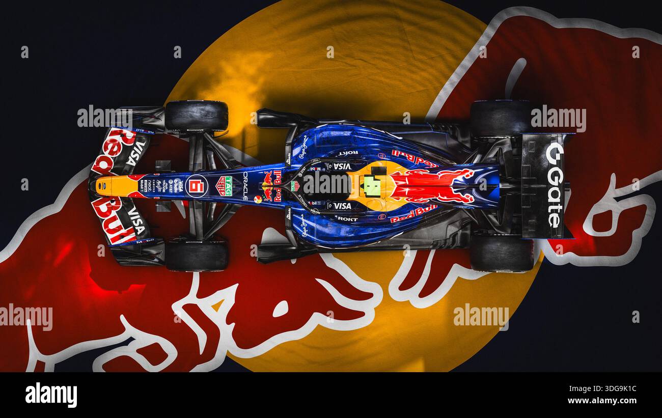 Foto di presentazione fornita da Red Bull Content Pool di rendering 3D della nuova livrea per la stagione 2026 di Formula 1. Data di pubblicazione: Giovedì 15 gennaio 2026. Foto Stock