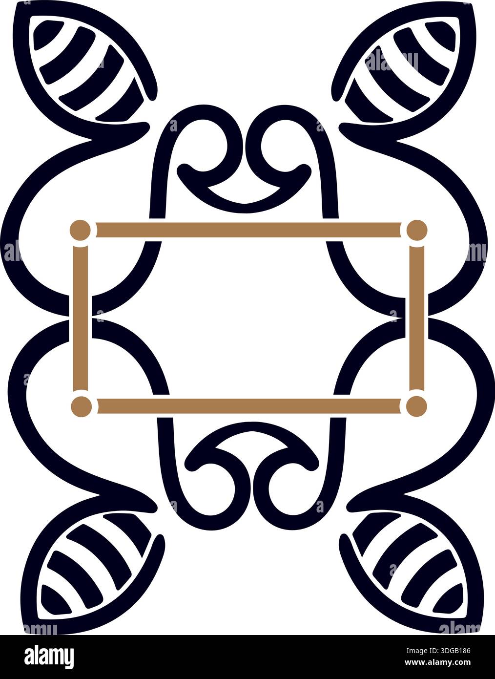 Icona del design simmetrico ornamentale Illustrazione Vettoriale