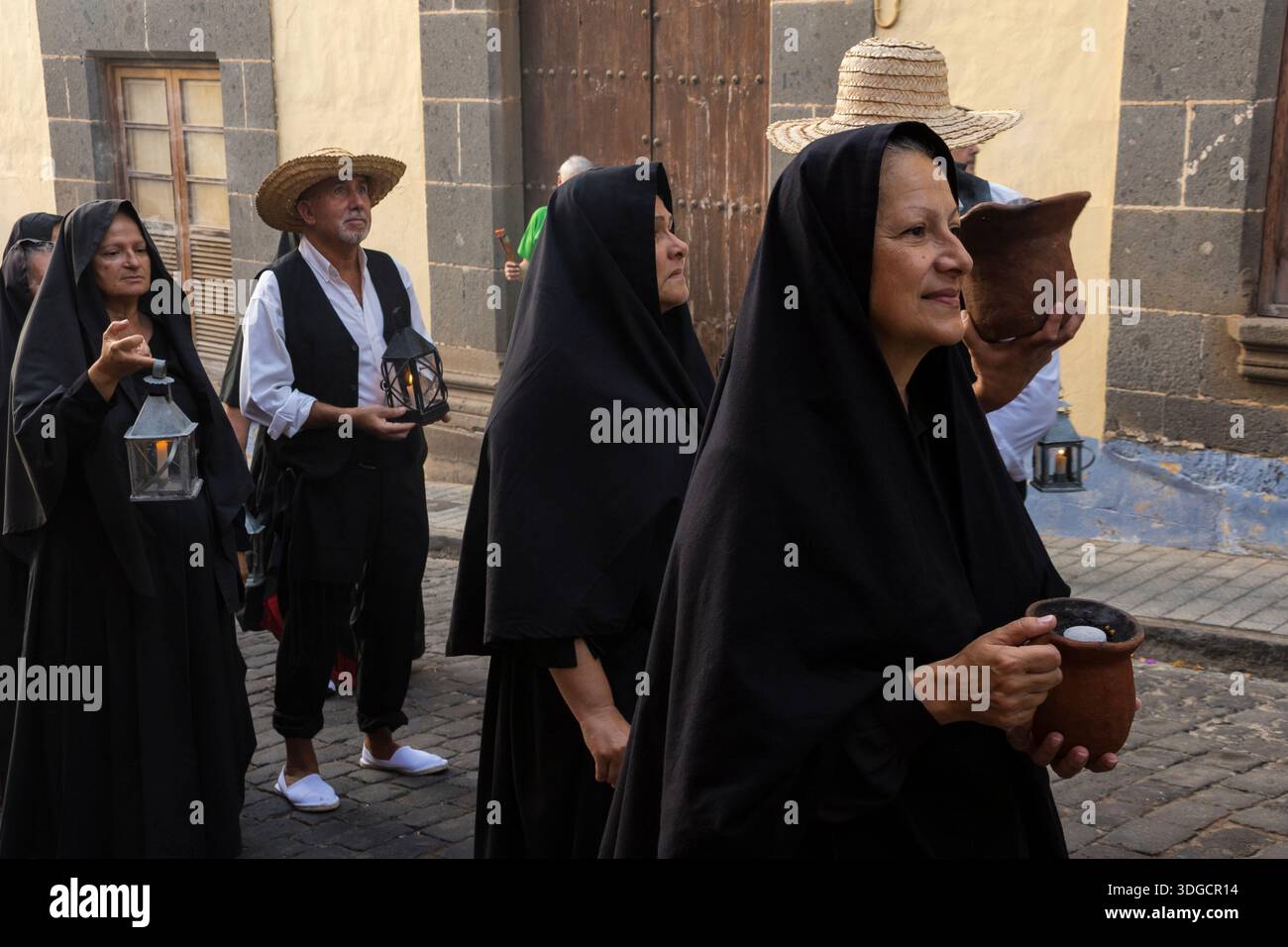 Processione dell'abbassamento del ramo a Santa María de Guía, Gran Canaria Foto Stock