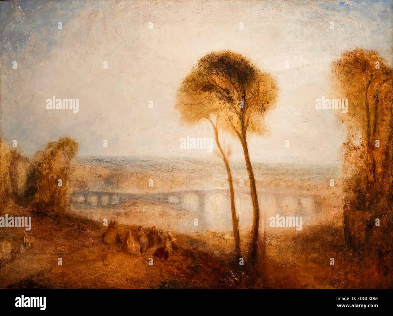 J. M. W. Turner, Landscape with Walton Bridges , c. 1830-40 , Oil Paint on Canvas, Londra, Inghilterra Foto Stock