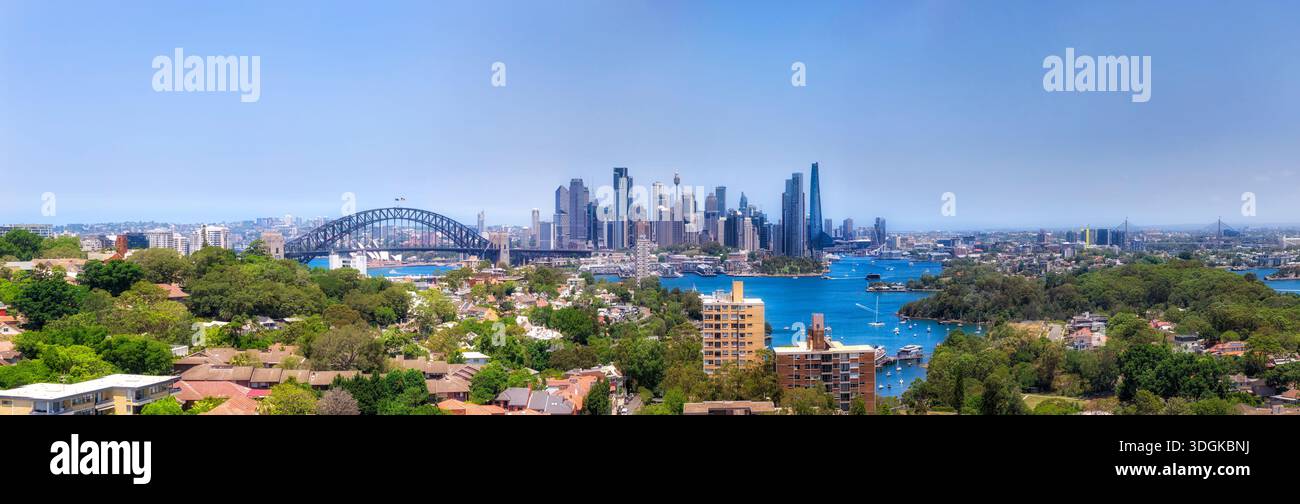 Lower North Shore di Sydney, paesaggio urbano di coste portuali. Foto Stock