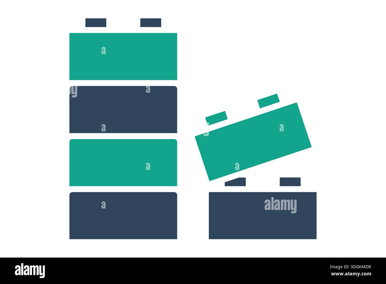 Icona del blocco di costruzione. stile icona a tinta unita. icona relativa alla creatività costruttiva. illustrazione vettoriale degli elementi di creatività Illustrazione Vettoriale