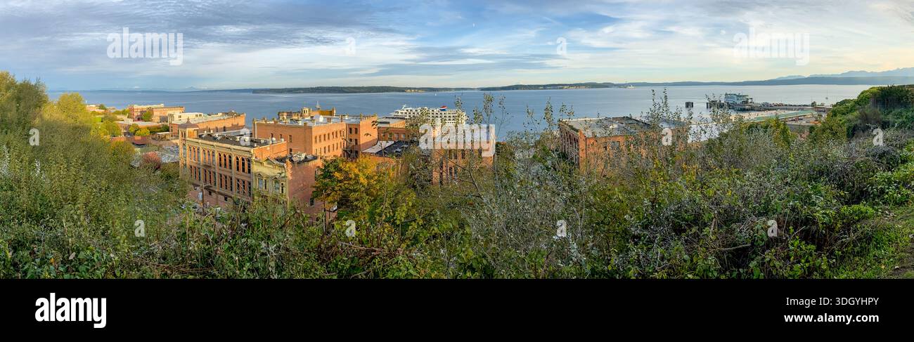 Centro storico di Port Townsend, Washington - Immagine stock catturata con smartphone