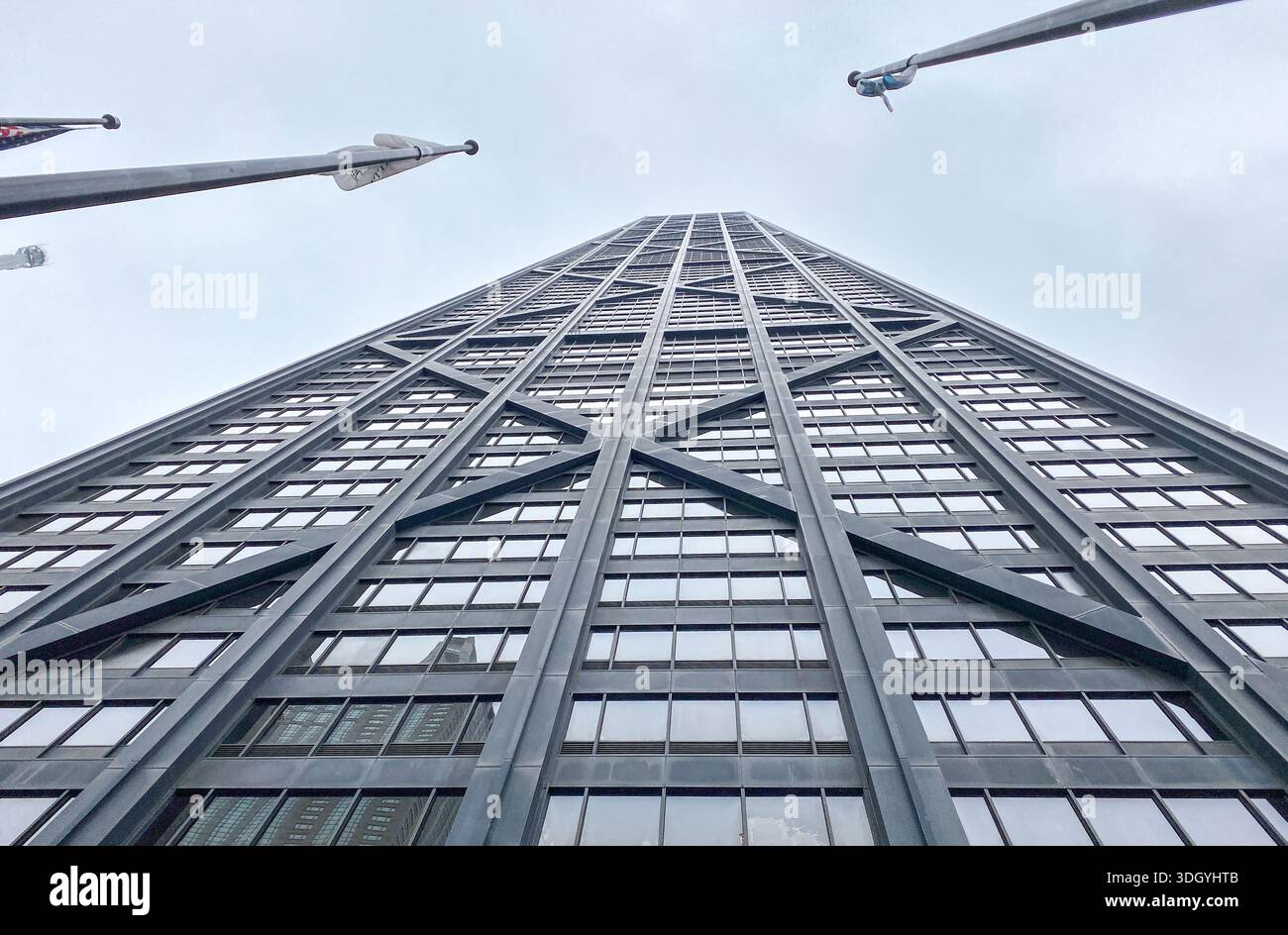 Vista dall'alto del John Hancock Center, ex il secondo edificio più alto del mondo. Chicago, ILL, Stati Uniti - Immagine stock catturata con smartphone