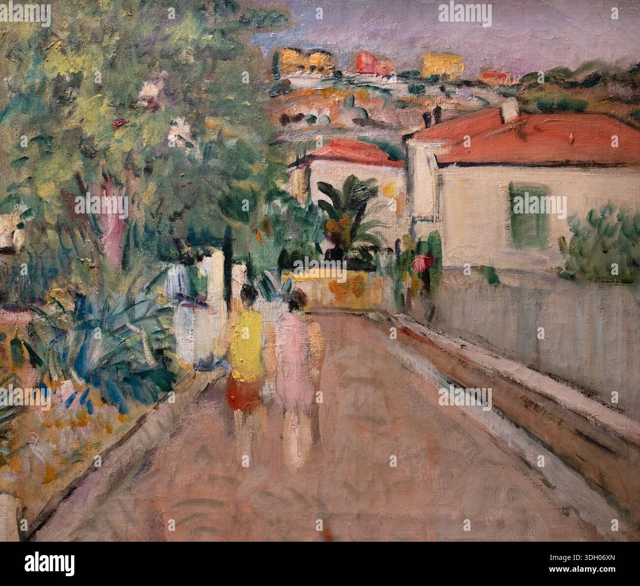 "A Street in Villefranche" di George Leslie Hunter - Oil Painting Foto Stock