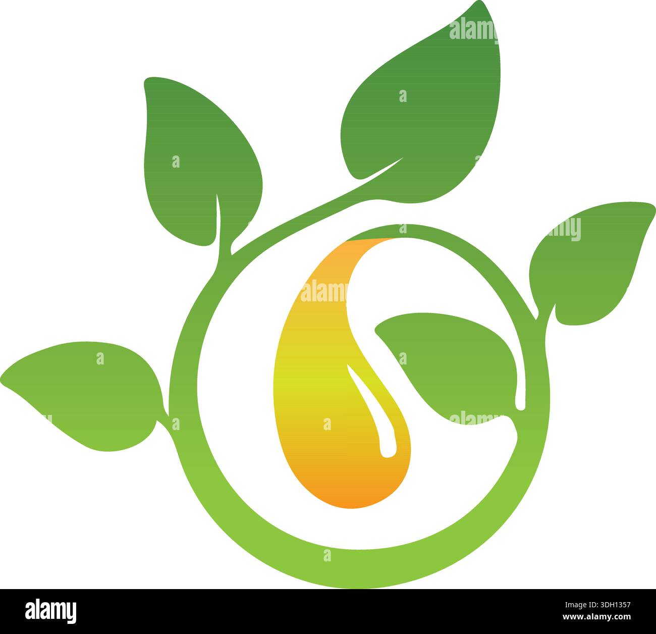 logo leaf water drop logo oil design leaf oil Illustrazione Vettoriale