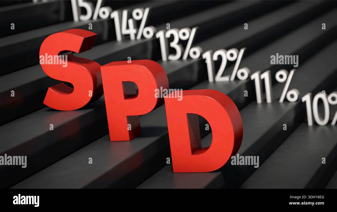 Immagine simbolo sul tema del declino della socialdemocrazia in Germania Foto Stock
