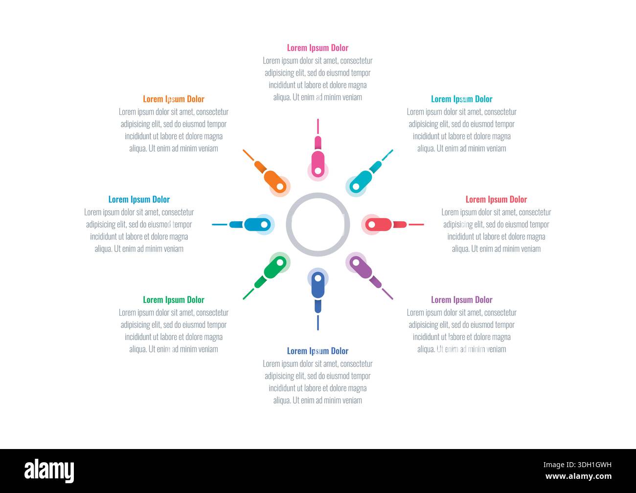 Illustrazione Di Modern Business infografica colorata con titolo, elementi, creatività, forme - vettore Illustrazione Vettoriale
