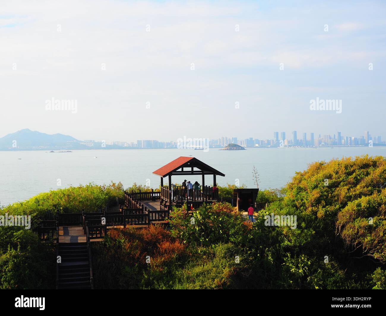 Escursioni in bicicletta e a piedi sull'isola Kinmen e sull'isola Little Kinmen/isola Lieyu, Taiwan, vicino alla costa della Cina continentale Foto Stock