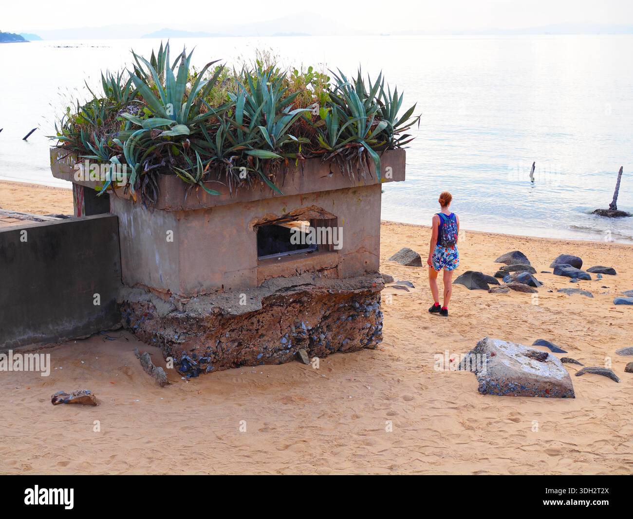 Escursioni in bicicletta e a piedi sull'isola Kinmen e sull'isola Little Kinmen/isola Lieyu, Taiwan, vicino alla costa della Cina continentale Foto Stock