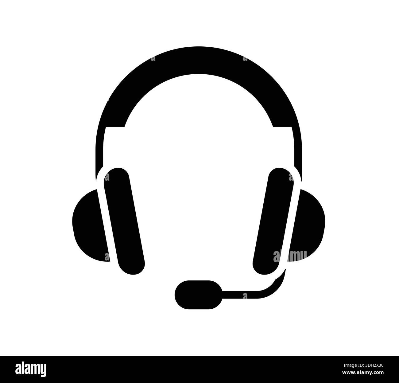 Questa icona nera rappresenta la tecnologia di comunicazione utilizzata nell'assistenza clienti, nei giochi e nelle impostazioni professionali. Ideale per il Web e la stampa. Illustrazione Vettoriale