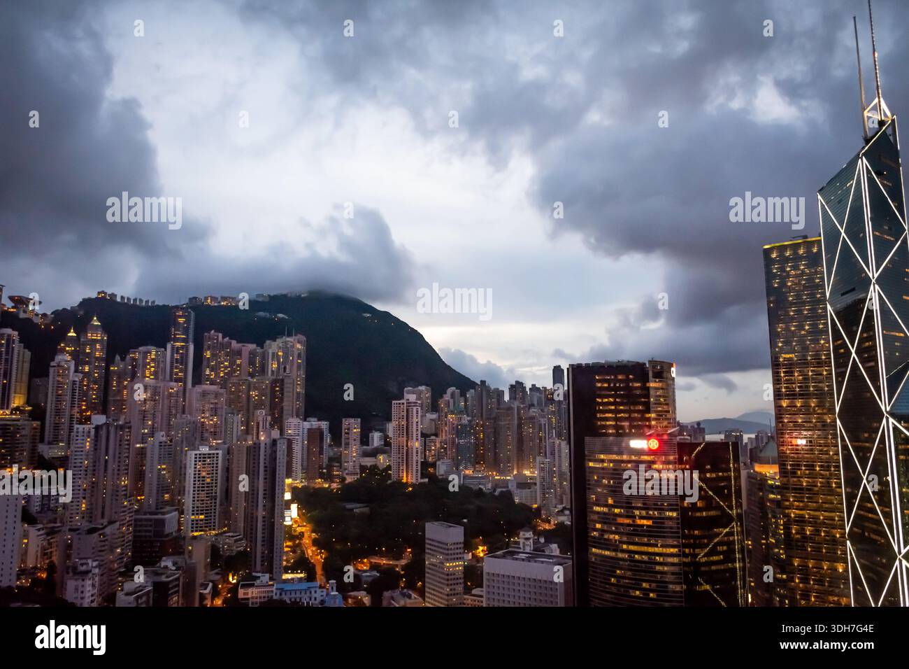 Selezione di immagini scattate nel o dal parco centrale di Hong Kong Foto Stock