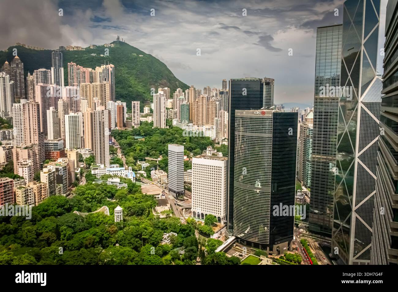 Selezione di immagini scattate nel o dal parco centrale di Hong Kong Foto Stock