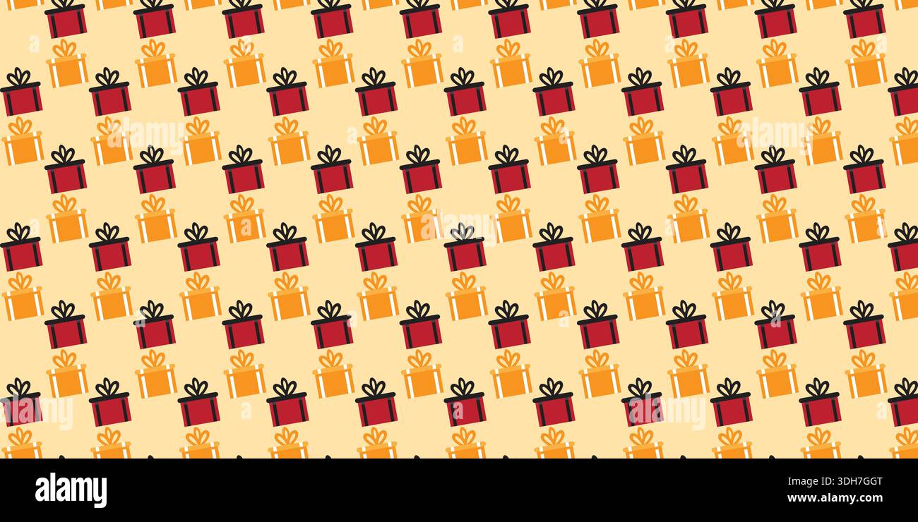 Ripetizione perfetta di confezioni regalo confezionate con fiocchi Illustrazione Vettoriale