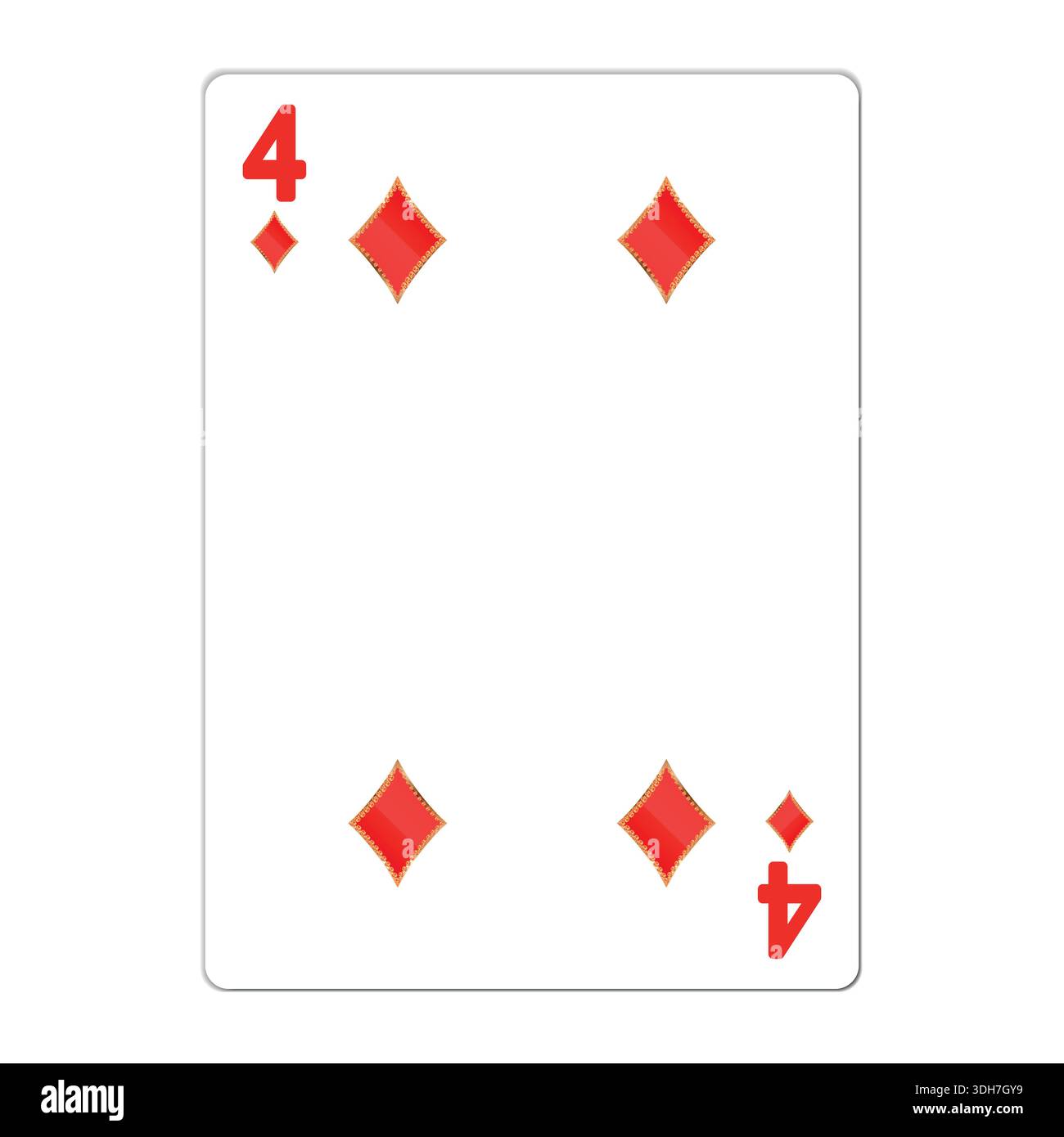 Quattro diamanti. Carta da gioco con elementi dorati. Icone del casinò. Pittogrammi che rappresentano tute diverse. Illustrazione vettoriale. Design piatto per Illustrazione Vettoriale