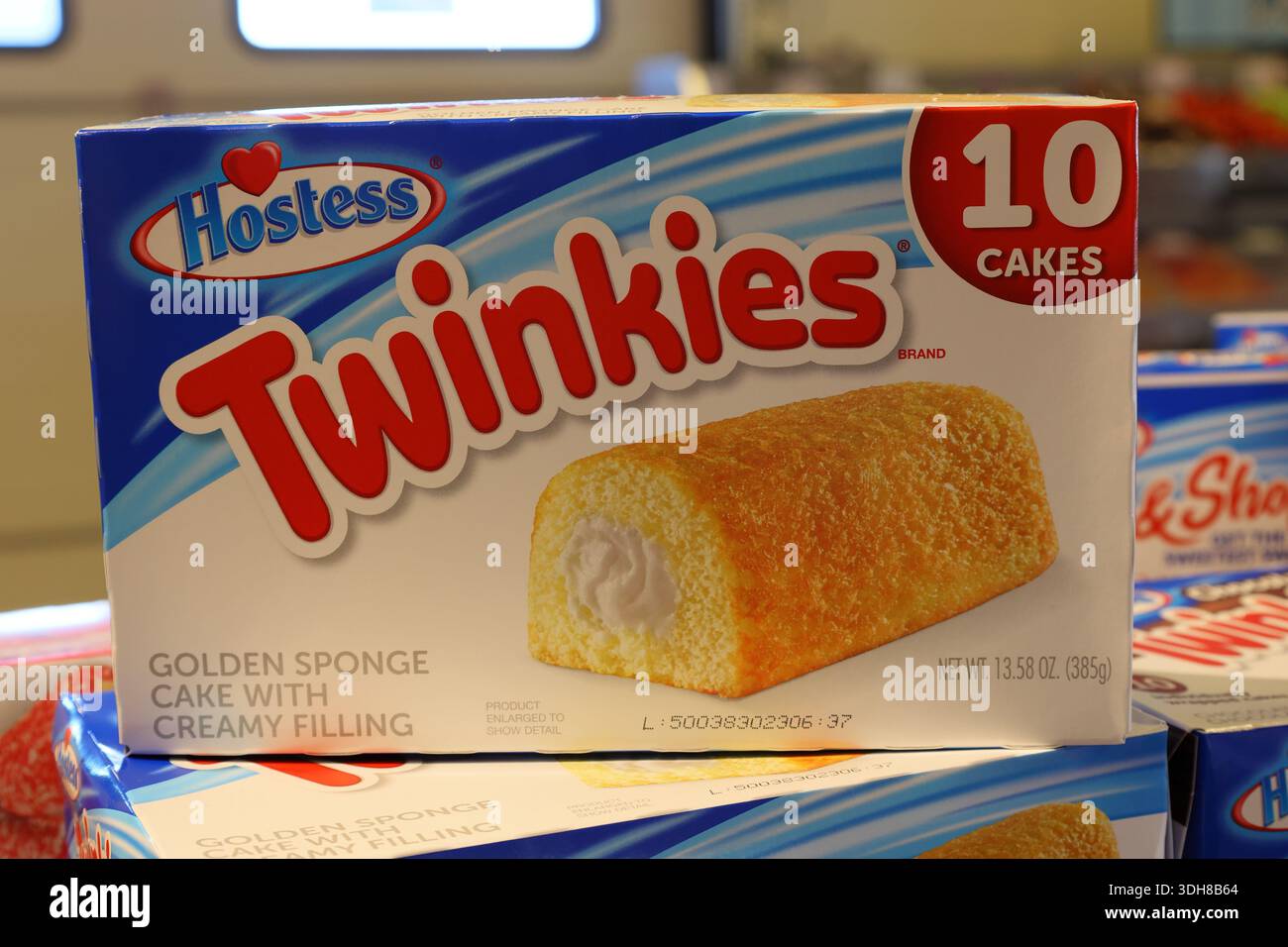 Scatola di Twinkies all'interno di un negozio. Foto Stock
