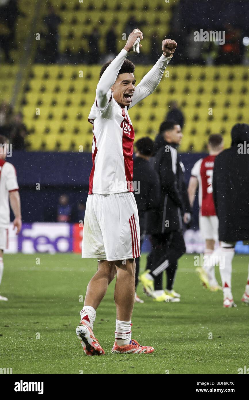 VILLARREAL - Aaron Bouwman dell'AFC Ajax celebra la vittoria nella partita di UEFA Champions League tra Villarreal CF e AFC Ajax all'Estadio de la Cerámic il 20 gennaio 2026, a Villarreal, Spagna. BAS CZERWINSKI/ANP Foto Stock