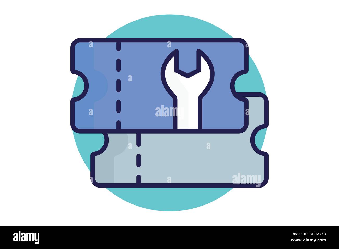 Icona ticket di assistenza. Stile icona colorata. Icona relativa al supporto IT. Illustrazione vettoriale degli elementi tecnologici Illustrazione Vettoriale