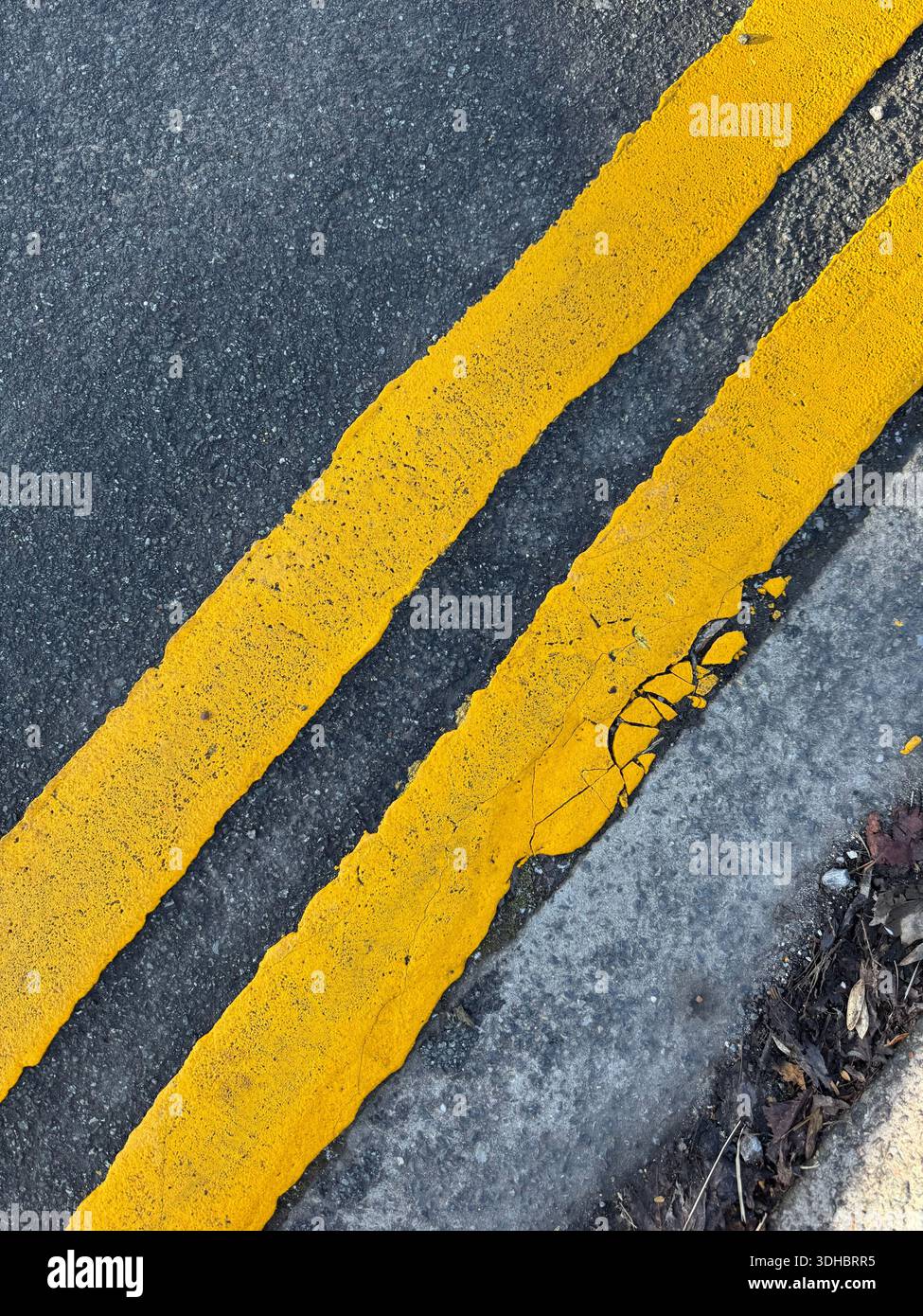 Doppie linee di colore giallo Foto Stock