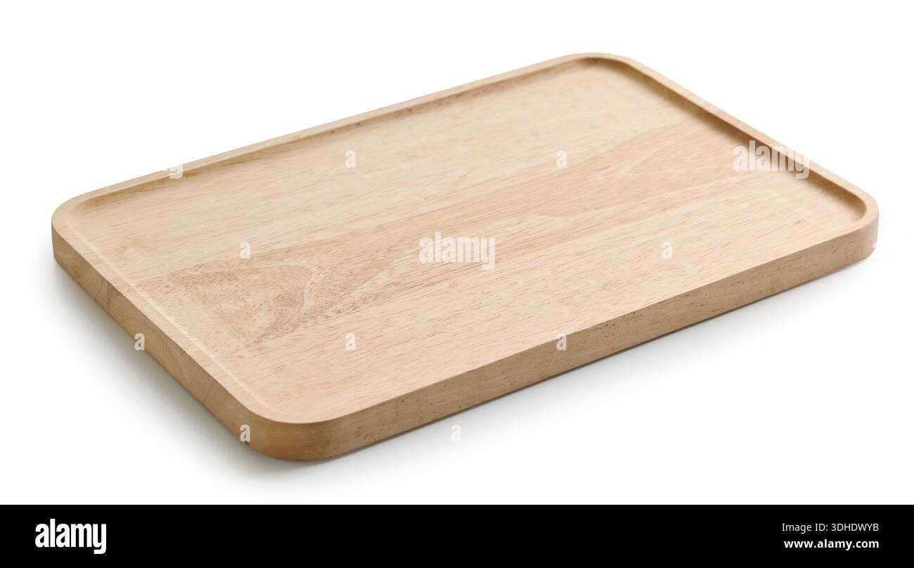 nuovo legno pulito prova isolato su sfondo bianco Foto Stock