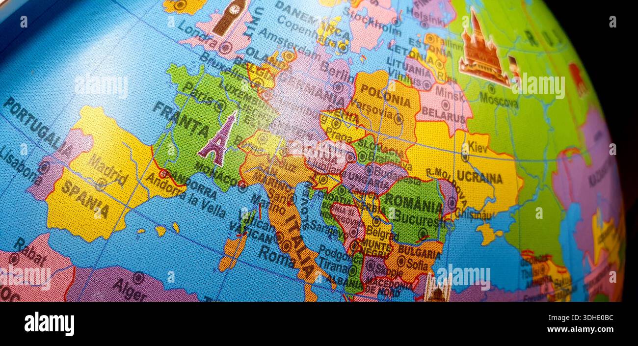 Mappa dei paesi d'Europa. Foto Stock