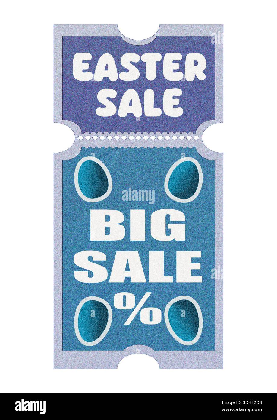 Modello di buoni sconto a tema pasquale con elementi decorativi e illustrazioni natalizie. Layout verticale adatto per promozioni stagionali, vendita al dettaglio di Foto Stock