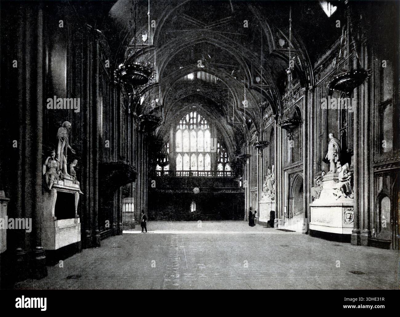 Guildhall Interior, Londra. Fotografia storica in bianco e nero dell'edificio civico cerimoniale Foto Stock