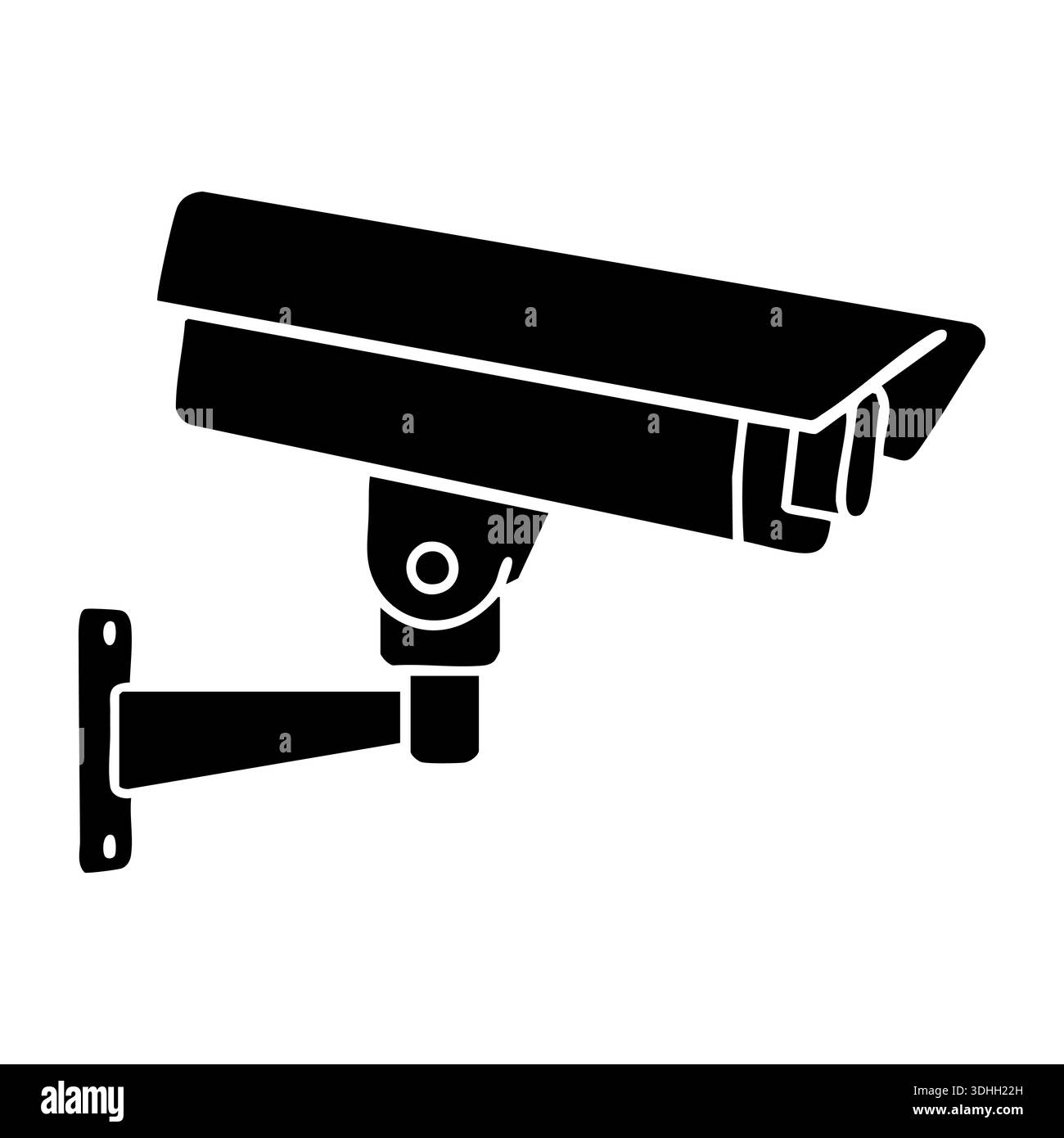 Telecamera di sicurezza montata a parete nelle vicinanze. Illustrazione Vettoriale