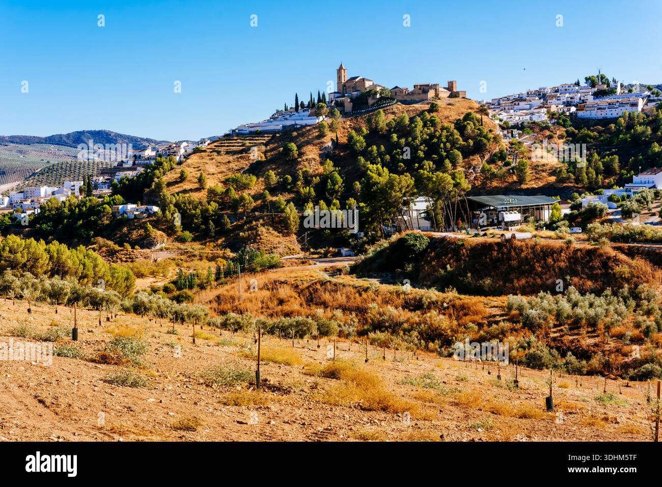 Villaggio collinare di Iznajar, Córdoba, Andalucía, Spagna, Europa Foto Stock