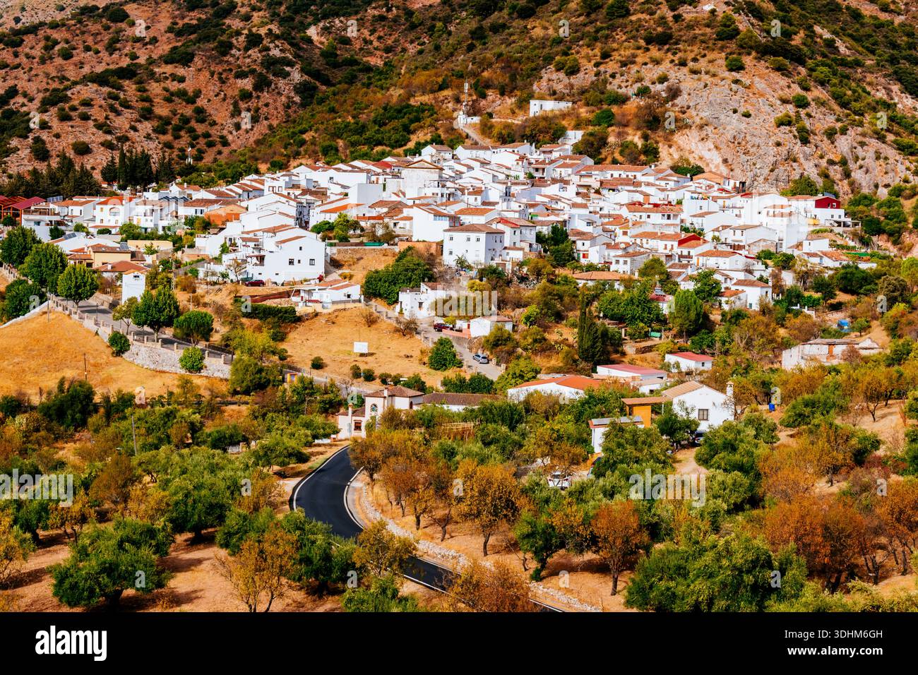 Jimera de Líbar è un villaggio bianco spagnolo situato nella zona di Ronda. Jimera de Líbar, Sierra de Ronda, Málaga, Andalucía, Spagna, Europa Foto Stock