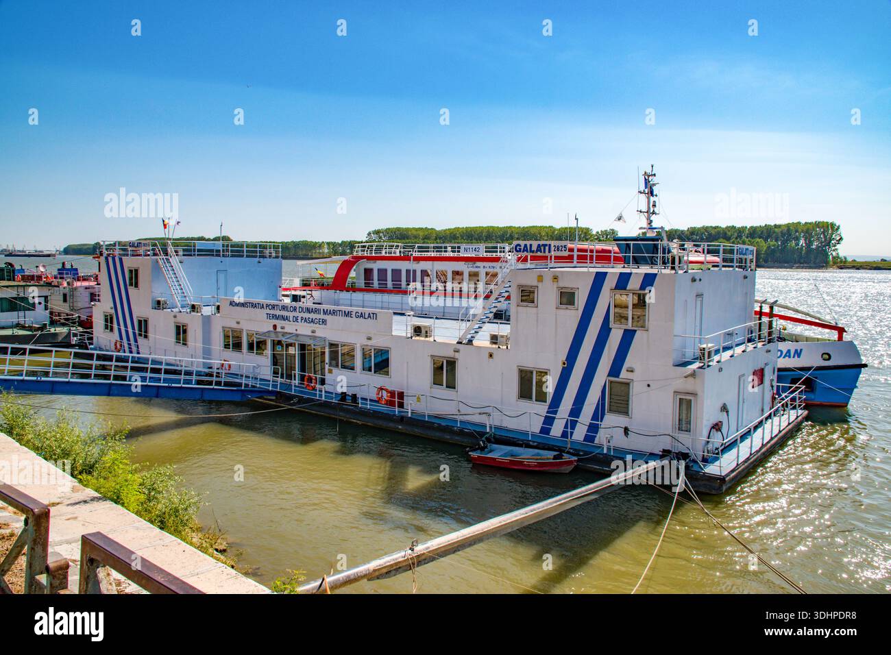 Il porto di Galati è il più grande porto sul Danubio e il secondo più grande in Romania (dopo Costanza). Foto Stock