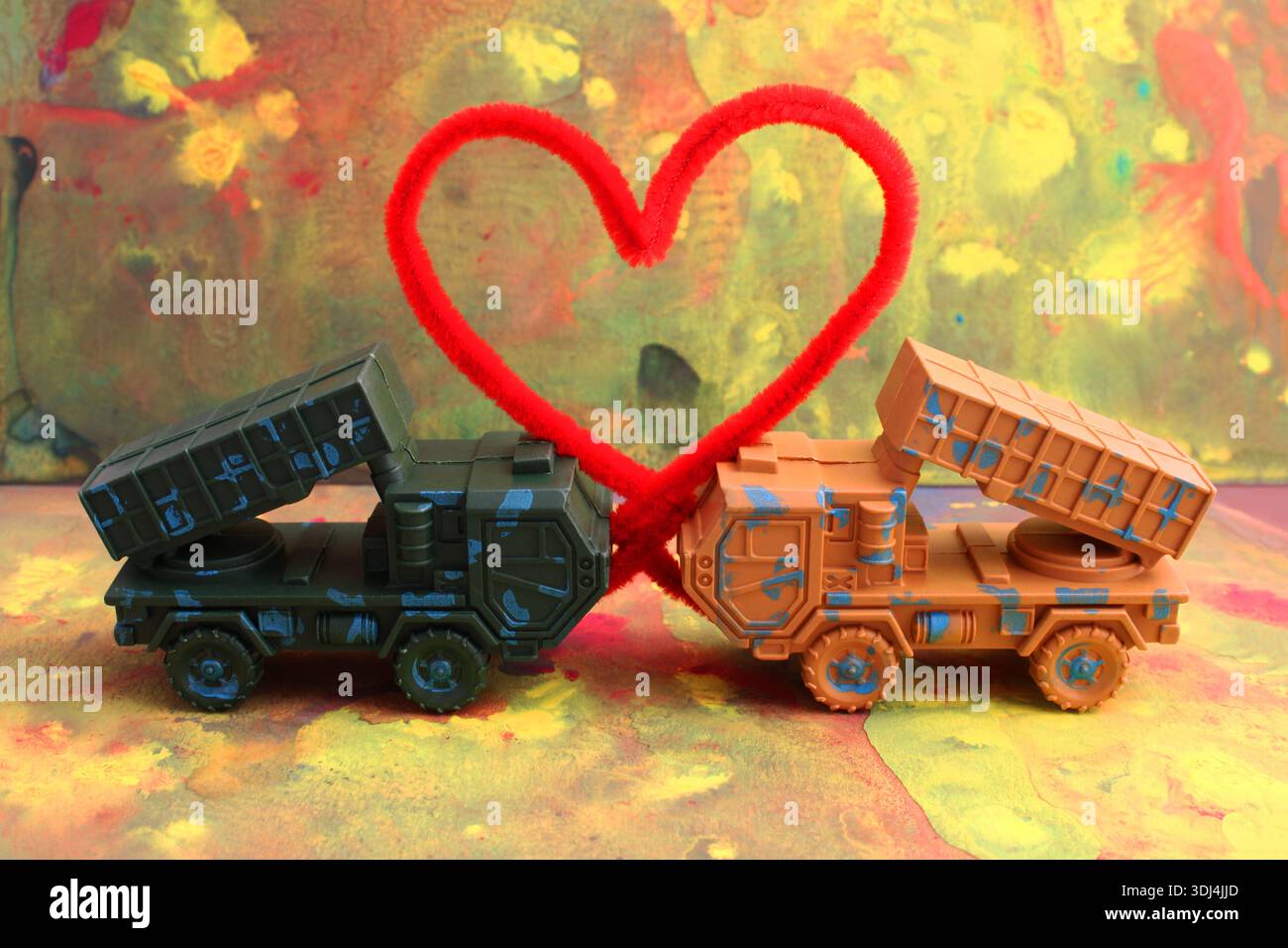 Heart interferisce nel conflitto tra due lanciarazzi, più amore e meno guerra Foto Stock
