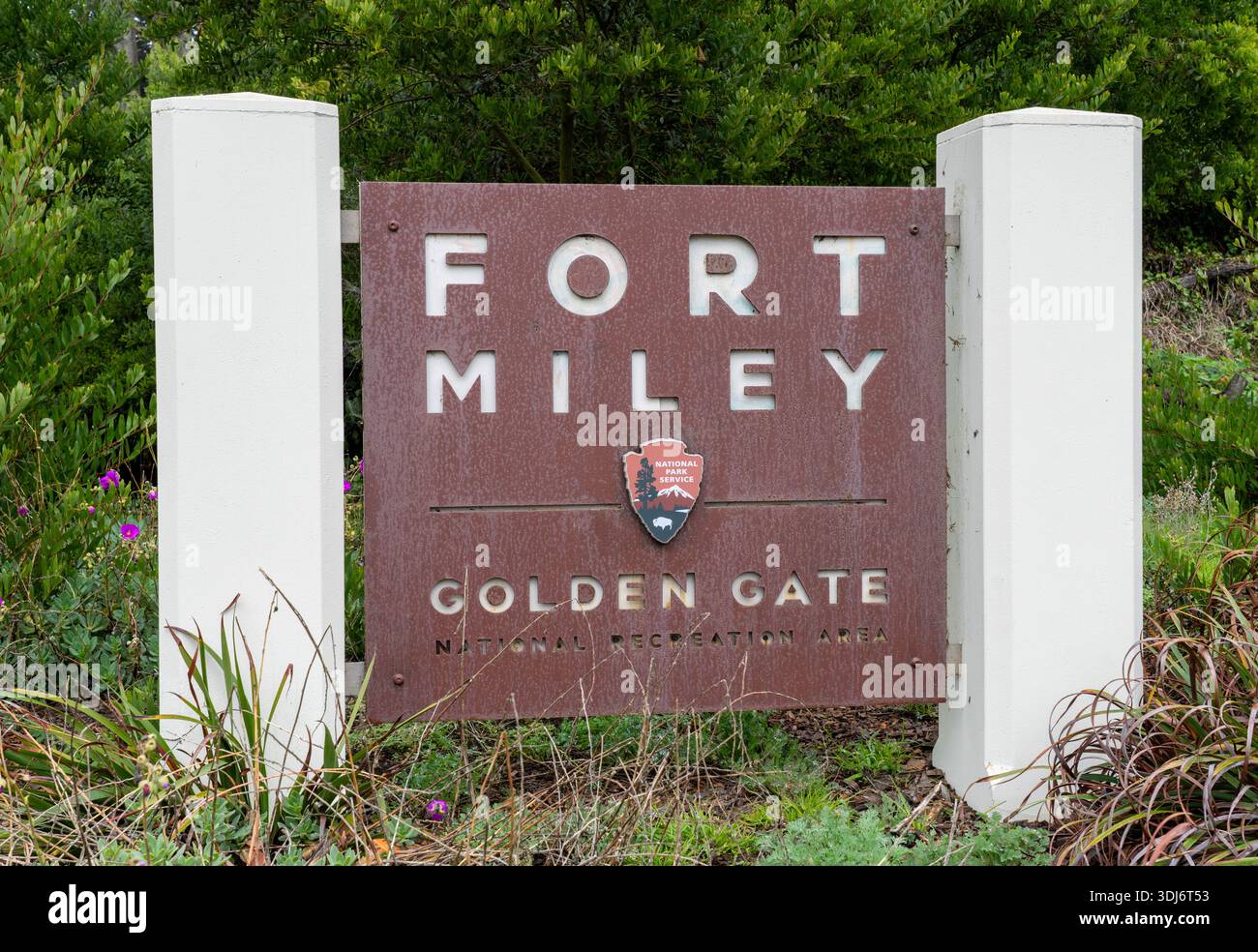 San Francisco California - 22 dicembre 2024: Firma per Fort Miley National Recreation area a San Francisco California Foto Stock